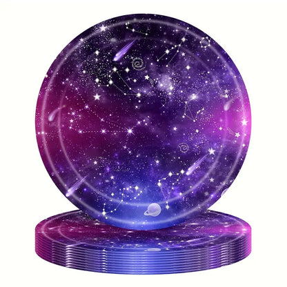 Space Galaxy Theme Party Tableware Set for 24 Guests