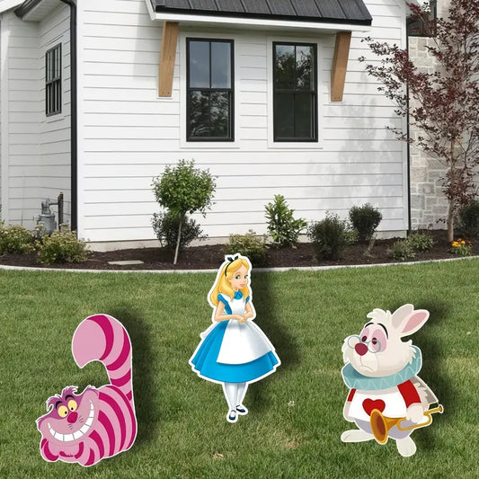 Whimsical Alice in Wonderland Garden Decoration Pack of 3
