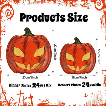 Cute Halloween Pumpkin Paper Plates