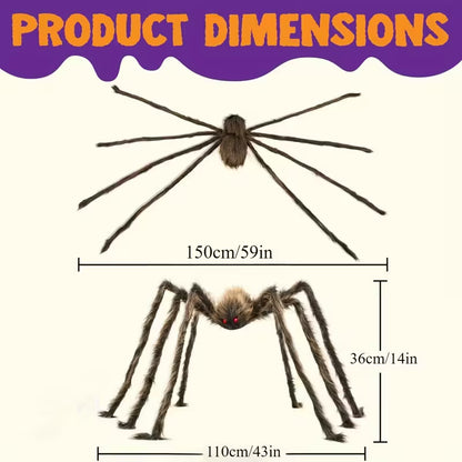 Realistic Brown Spider with Red Eyes, Detailed Legs & Furry Body