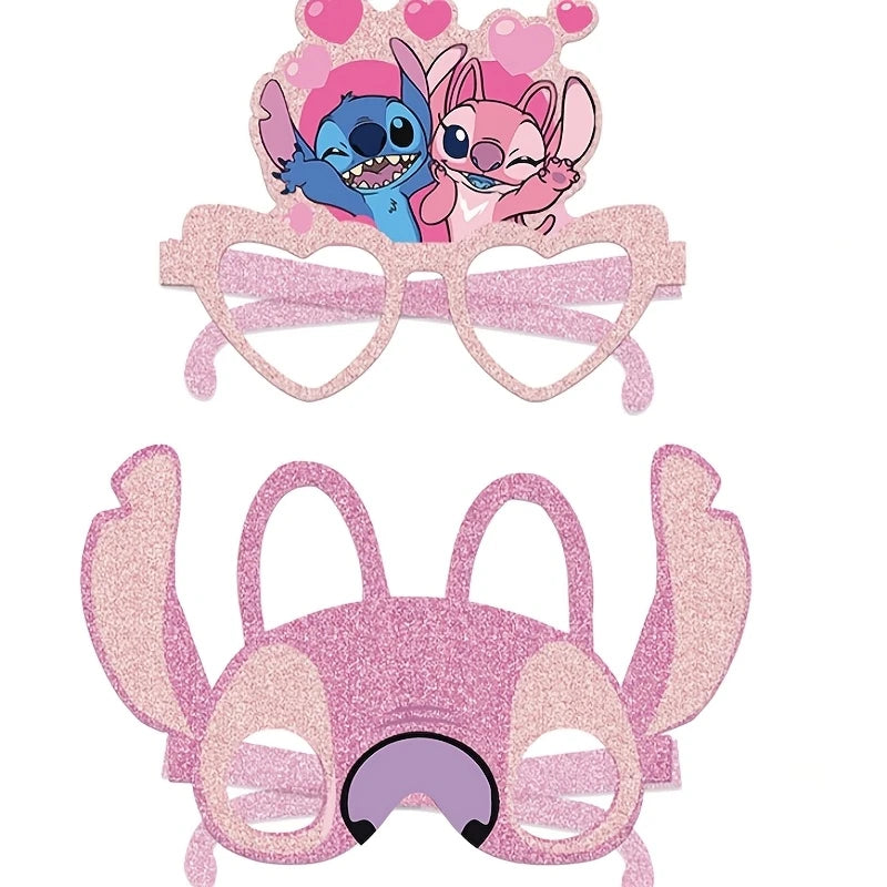 Stitch And Angel Themed Paper Glasses
