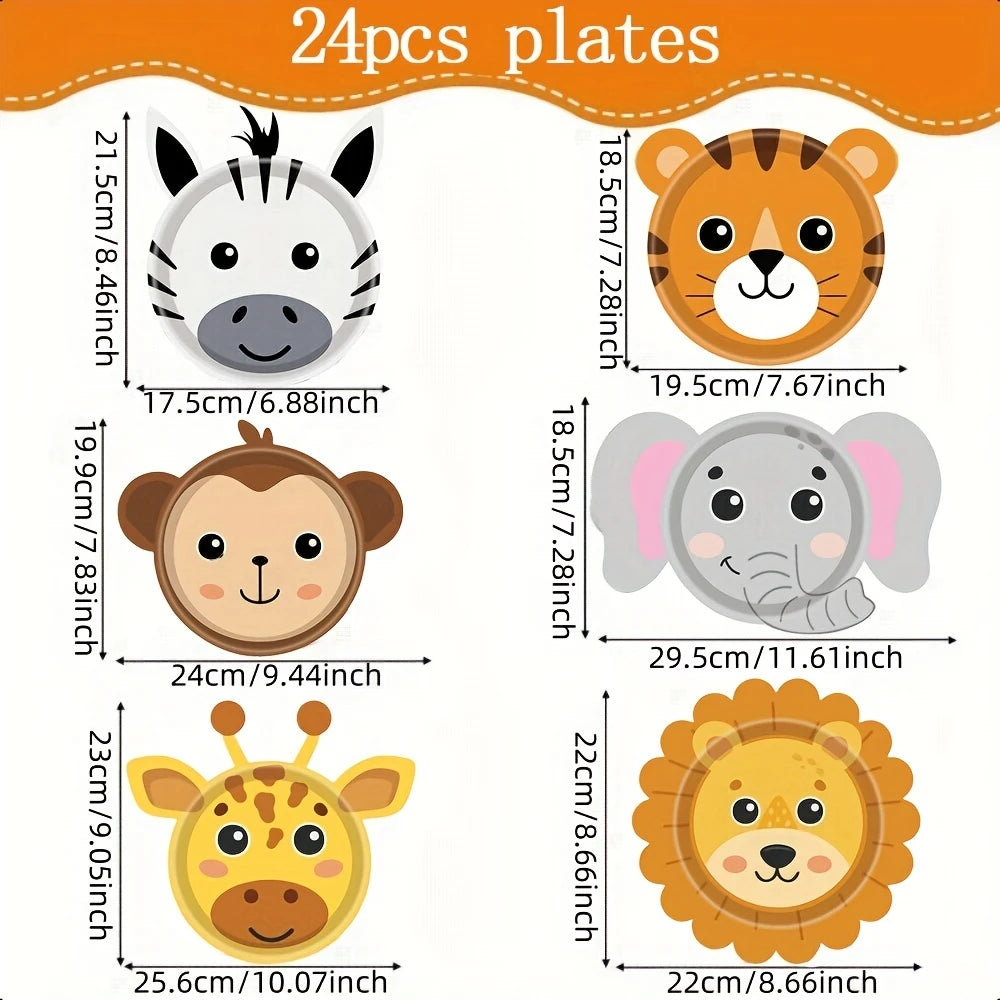 Jungle Animal Party Plates Pack of 6