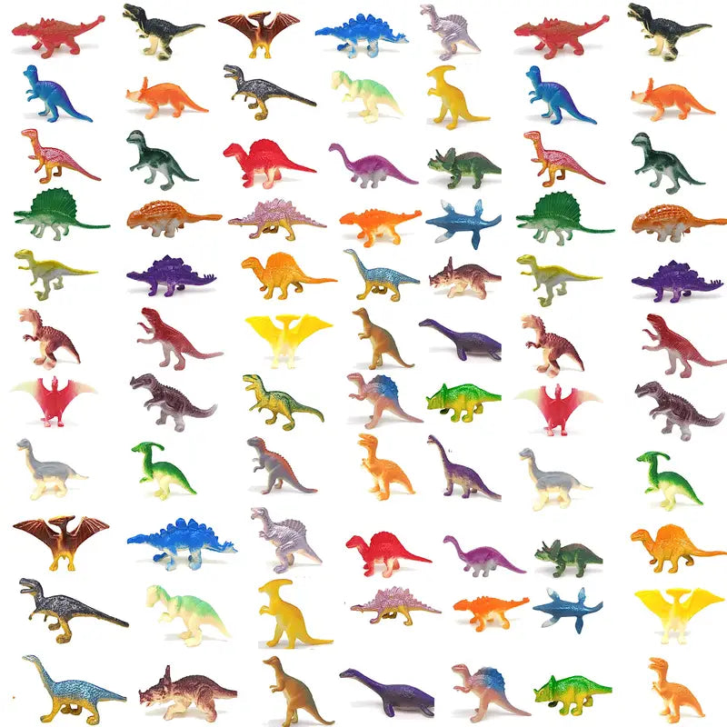 Vibrant Plastic Dinosaur Figures Pack of 80