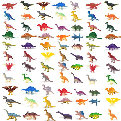 Vibrant Plastic Dinosaur Figures Pack of 80