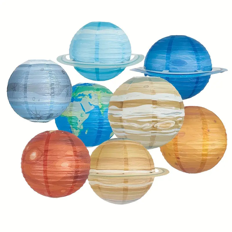 Outer Space Party Decorations Hanging Paper Lanterns Pack of 8