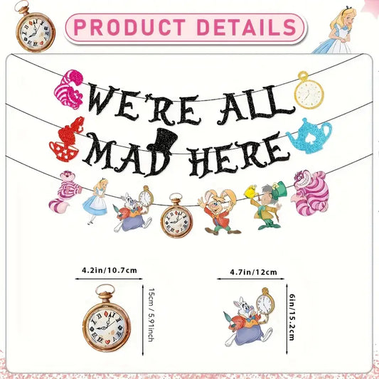 Disney Alice in Wonderland banner we are all mad here