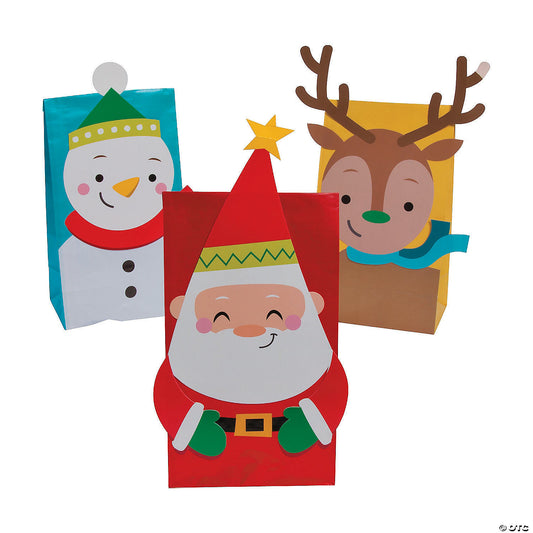 Christmas Characters Paper Treat Bag Assortment Pack of 12