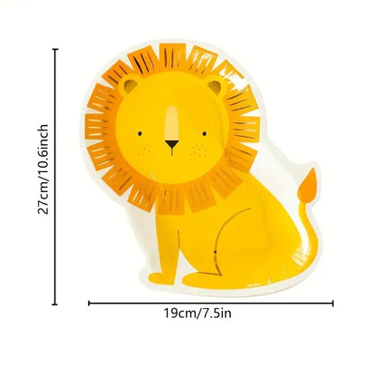 Lion Shaped Paper Plates Safari Pack of 12