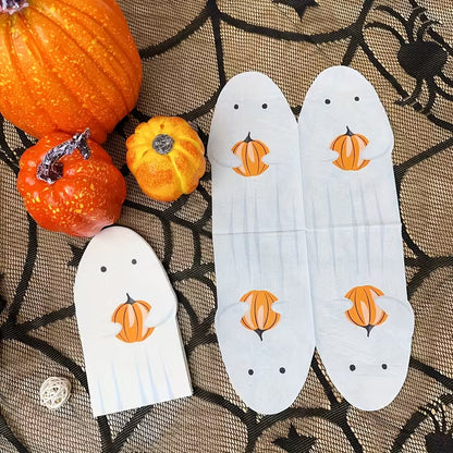 Halloween Paper Napkins in Ghost Shape Pack of 16