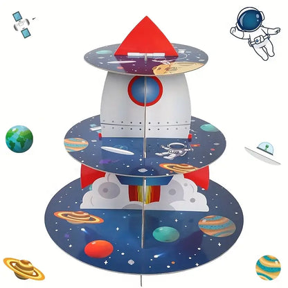 Space Rocket Cupcake Cardboard Stand