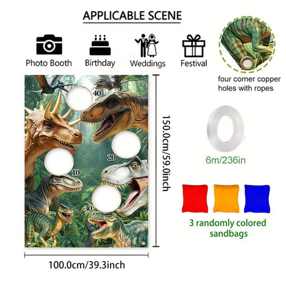 Dinosaur Prehistoric Forest Carnival Throw Game Banner