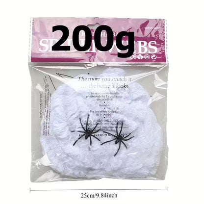 Glow-in-the-Dark Spider Web + 40 Fake Spiders