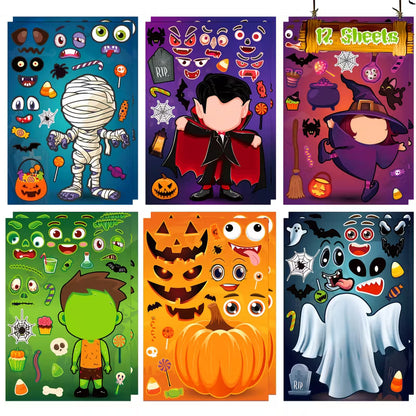 DIY Halloween Face Making Stickers Pack of 12