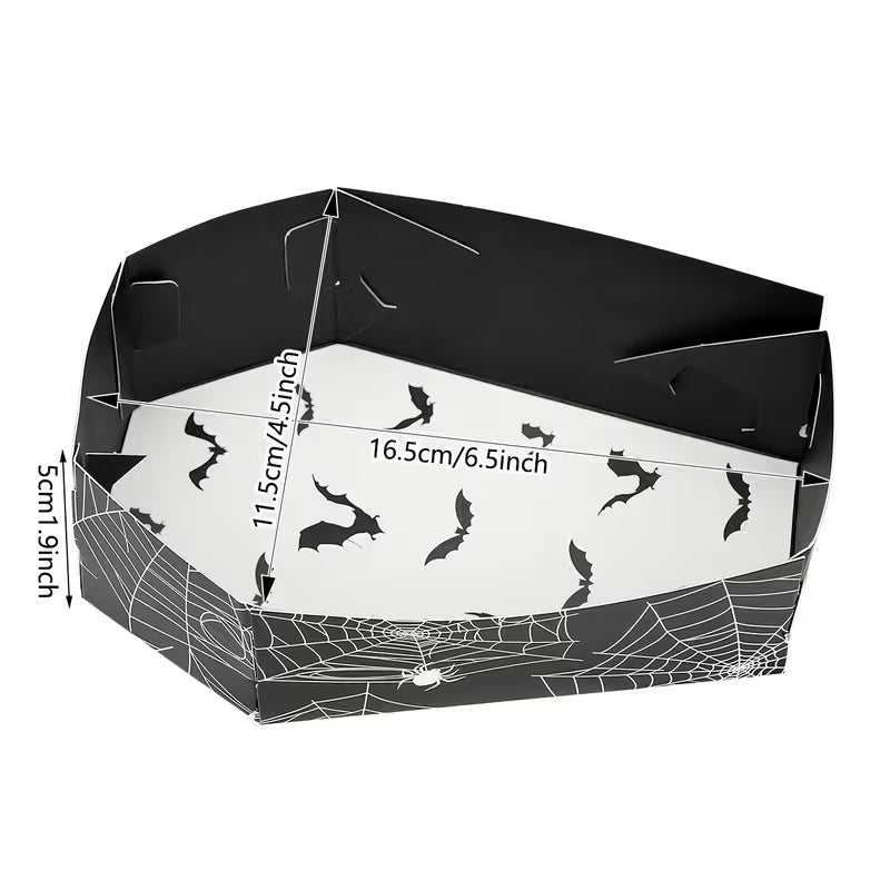 Black Halloween Coffin Trays Pack of 20