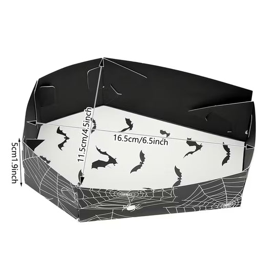 Black Halloween Coffin Trays Pack of 20