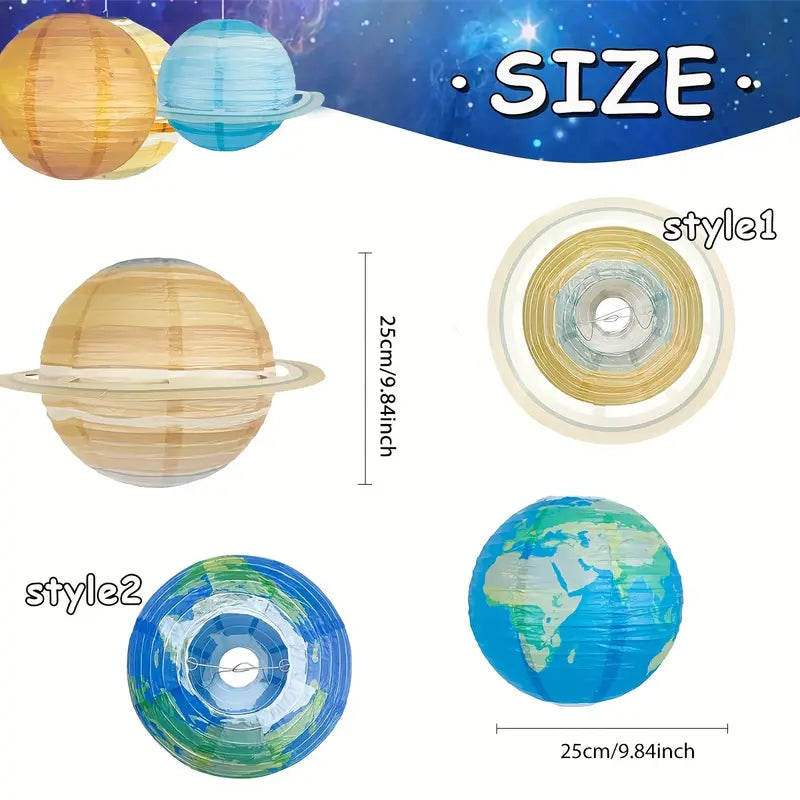 Outer Space Party Decorations Hanging Paper Lanterns Pack of 8