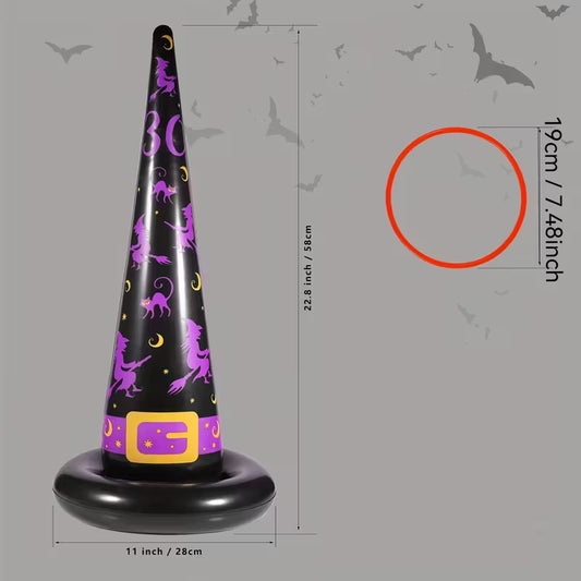 Halloween inflatable witch hat ring toss Pack of 5