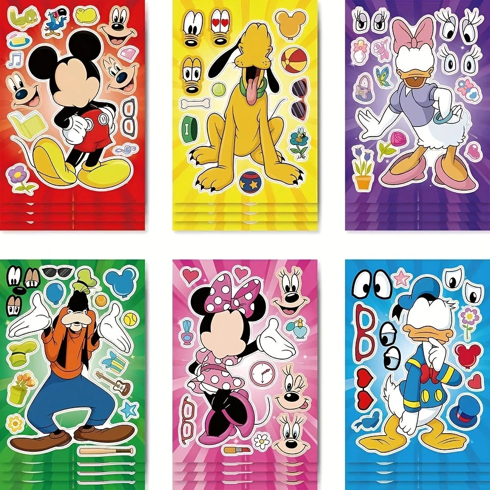 Disney Character Mickey Mouse and Friends DIY Sticker Sheets Pack of 12