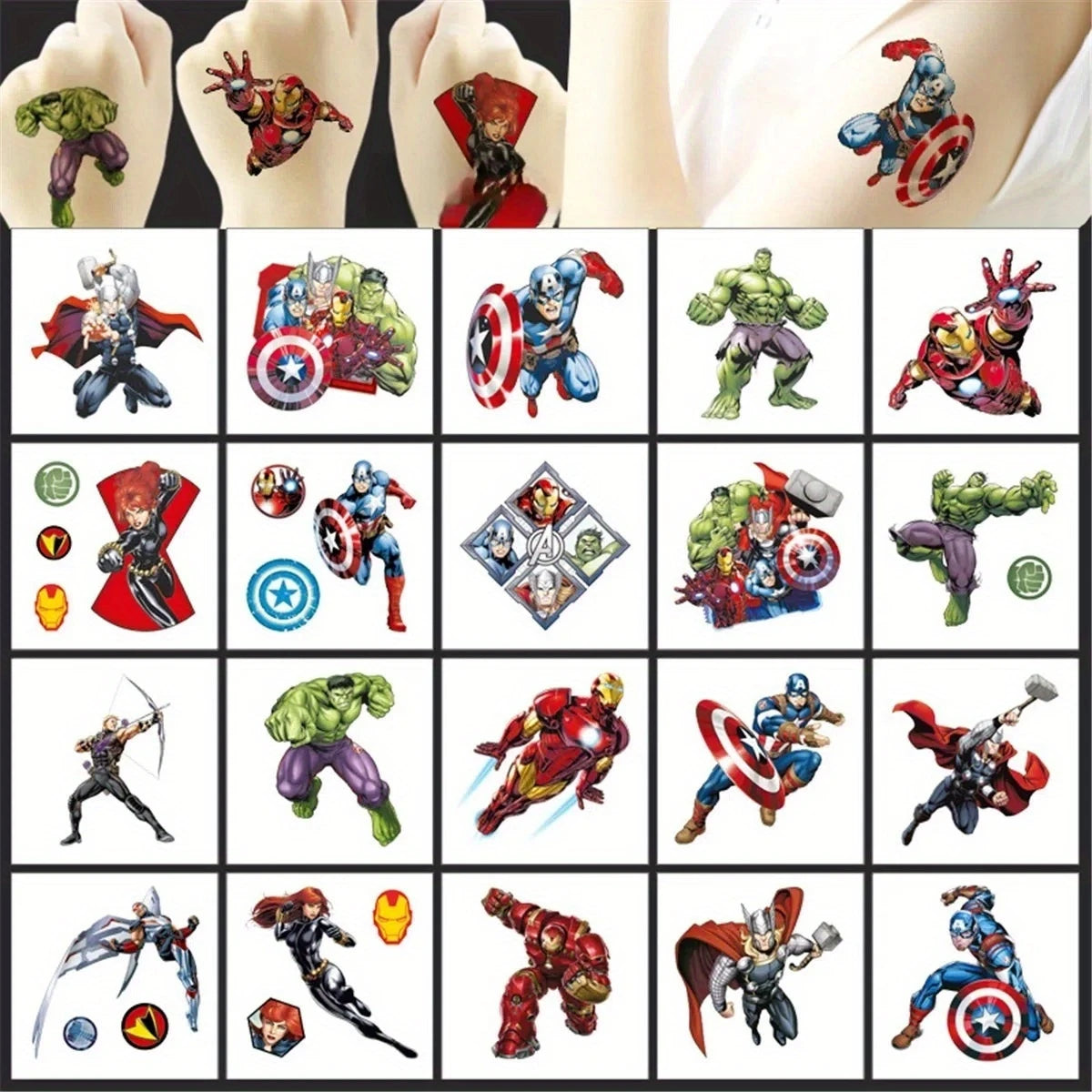 Avengers Temporary Tattoos Waterproof Pack of 40
