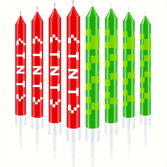 Minecraft TNT Themed Birthday Candles Pack of 12