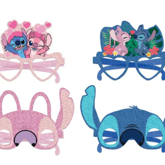 Stitch And Angel Themed Paper Glasses