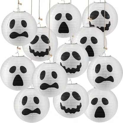 Halloween Ghostly Faces Lanterns Pack of 12