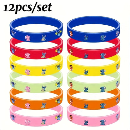 Stitch Silicone Wristbands Favors Pack of 12
