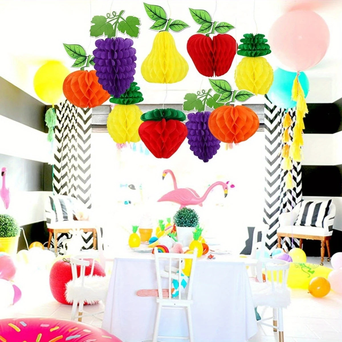 Fruits Honeycomb Hanging Decorations Pack of 12