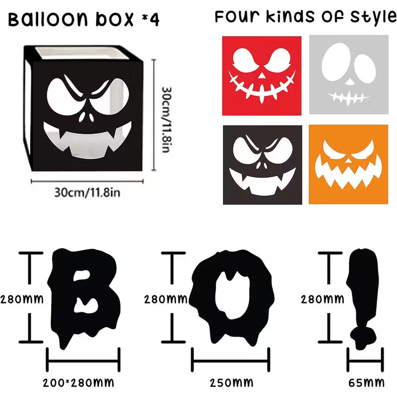 Halloween Boo Balloon Boxes Pack of 4