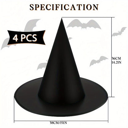 Floating Witch Hats Hanging Decor Pack of 4