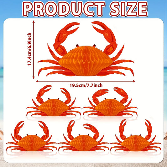 Crab Honeycomb Centerpiece Pack of 12