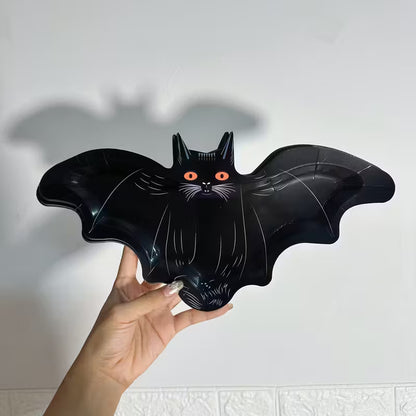 Black Cat Bat-Shaped Paper Plates Pack of 8