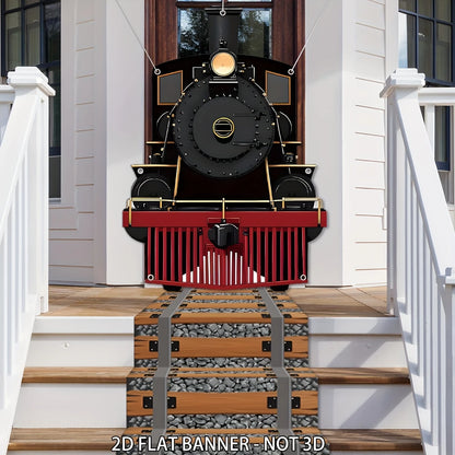Train Party Decoration Hanging Banner and Railroad Track Aisle