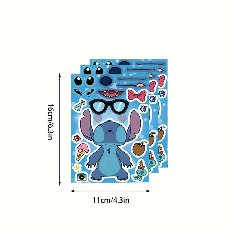 Stitch Face Change Sticker Sets Favors Pack of 24
