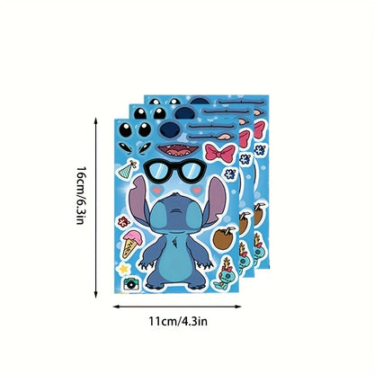 Stitch Face Change Sticker Sets Favors Pack of 24