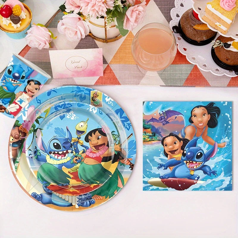 Tropical Stitch Party Tableware Set for 20 guests
