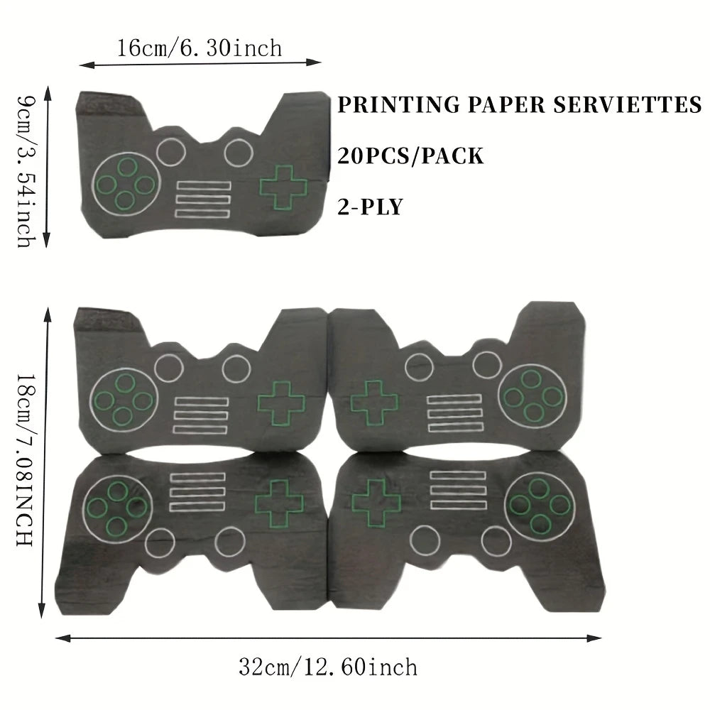 Game Controller Shape Napkins Pack of 20