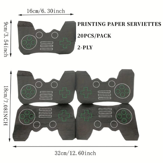 Game Controller Shape Napkins Pack of 20