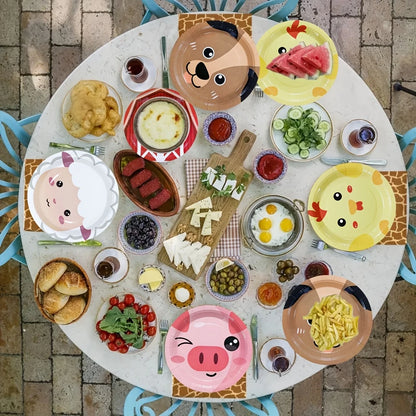 Farm Animal Themed Disposable Paper Dessert Plates Pack of 6