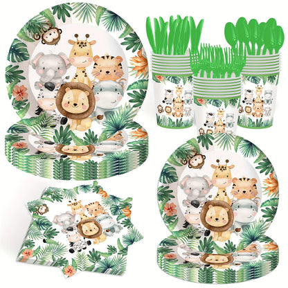 Jungle Safari Party Tableware Set for 20 Guests