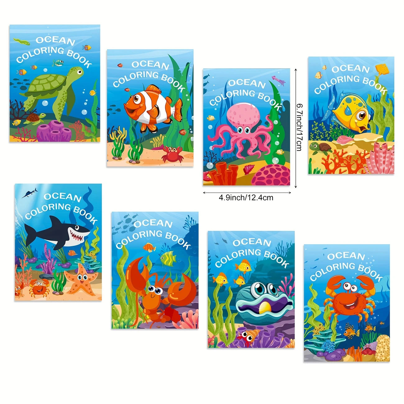 Ocean Colouring Book Pack of 8