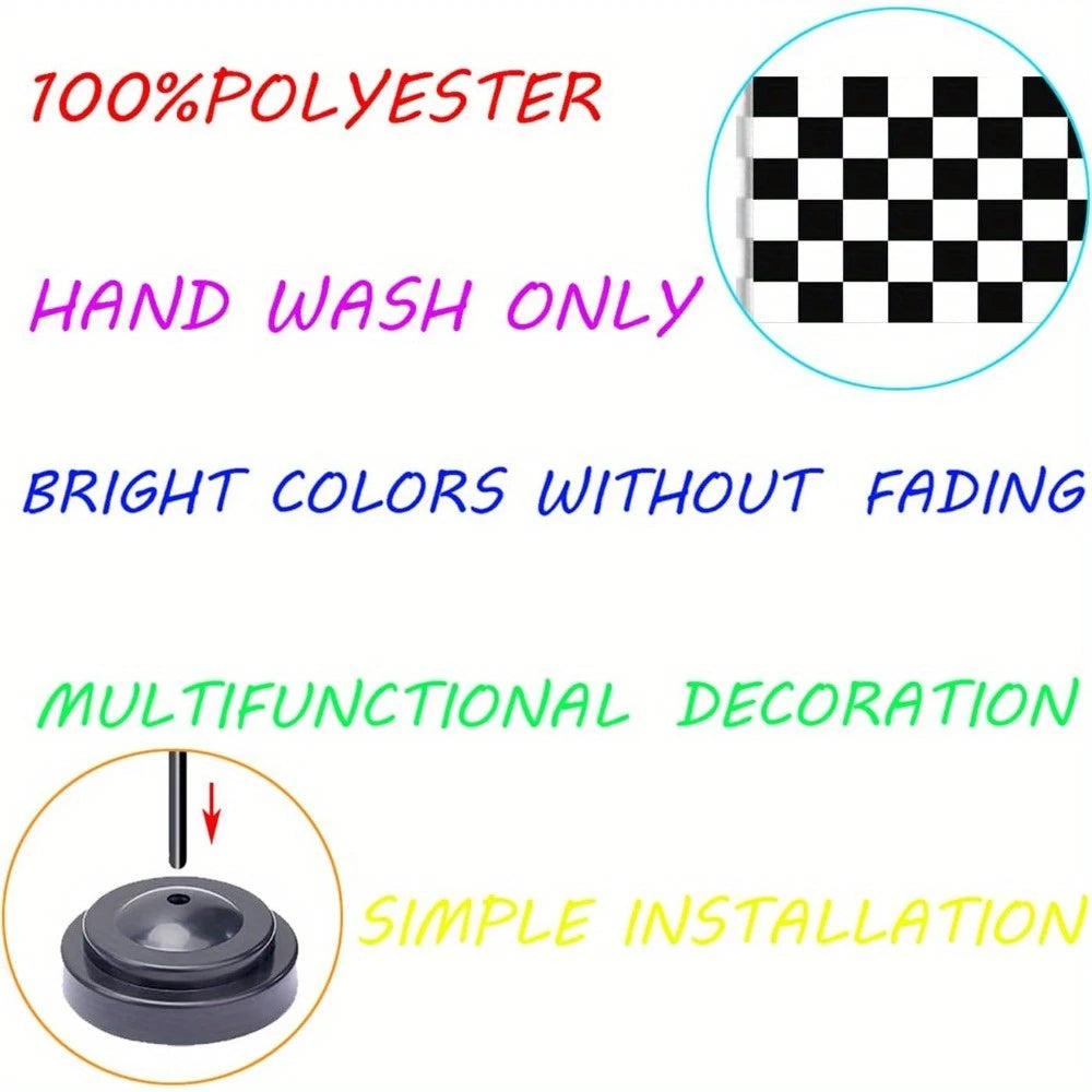 Checkered Black and White Racing Flag Table Decor Set of 2