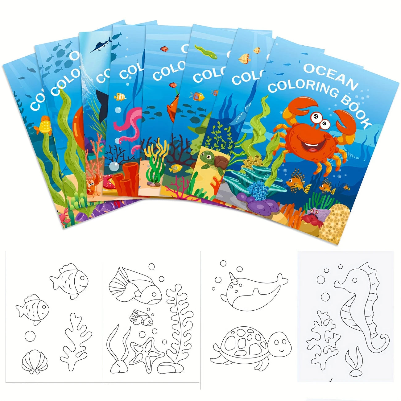 Ocean Colouring Book Pack of 8