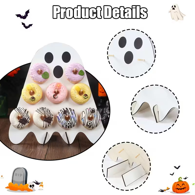 Ghost Design Wooden Donut Stand