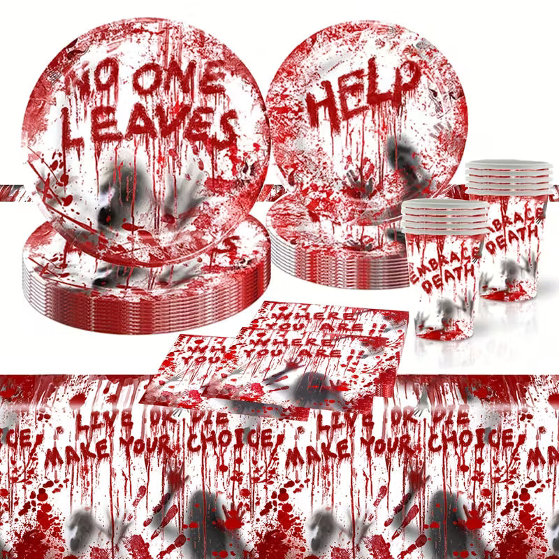 Spooky Bloody Halloween Party Supplies Set