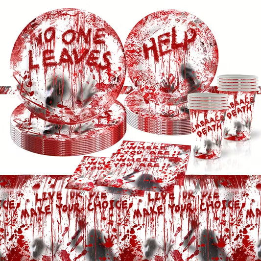 Spooky Bloody Halloween Party Supplies Set