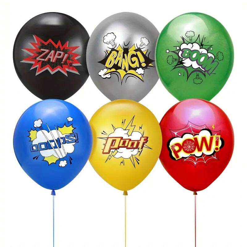 Superhero Themed Latex Balloons Set of 12
