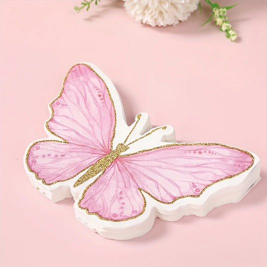 Pink Butterfly Paper Napkins Pack of 20