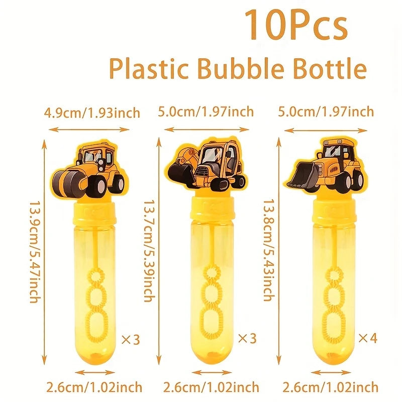 Construction Bubble Bottle Favors Pack of 10