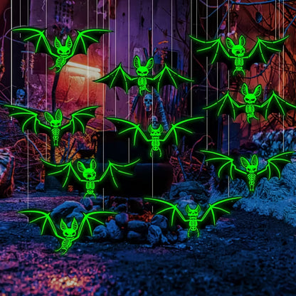 Halloween Glow-in-the-Dark Bats Pack of 10